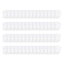Food Grade Square Plastic Cup 200ml With Spoon And Cover-60pcs