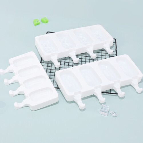 Premium 4 Cavity Silicone Ice Lolly Mold Popsicles-heart shape 2