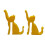 2 Plastic Clip On Hook For Towels Robes Featuring-Yellow kitten 1
