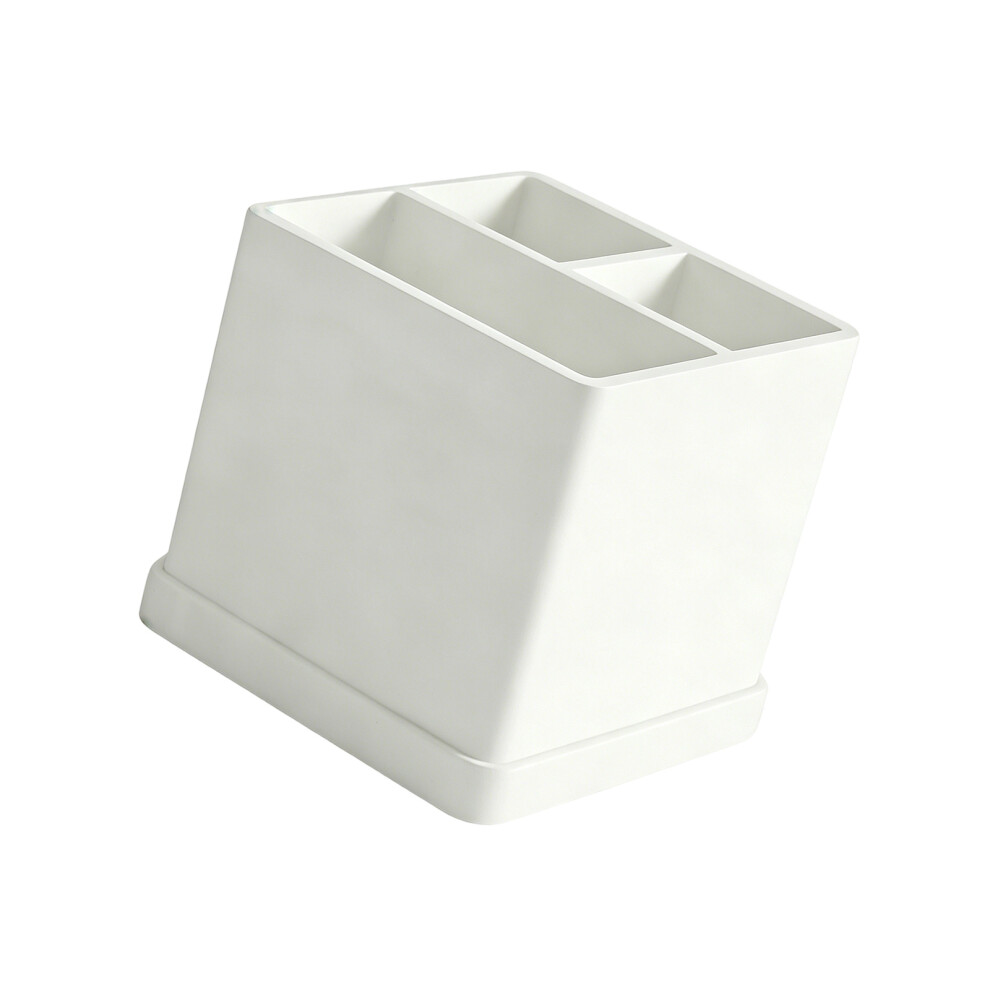 Dense Flexible Toothbrush And Toothpaste Holder Great For-White