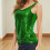 Women's Sleeveless Sparkles Shimmer-Silver on black back S 5