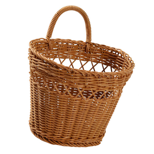 Space Saving Wall Basket With Breathable Handwoven Design-brown