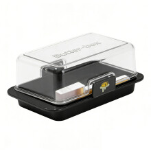 Boterkaassnijder en opbergdoos in Japanse stijl met deksel-Zwart