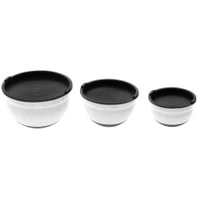 Steel Bowl Set with Lids, 3 Pieces