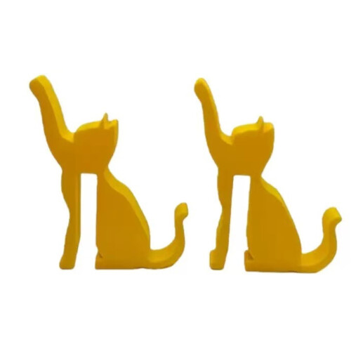 Space Saving Door Edge Hook 2 Pack Cartoon Cats-Yellow kitten