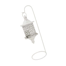 Retro Iron Birdcage Hanging Lantern Tealight Candle-White