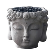 Elegant Buddhas Head Planter With Drainage Hole Cement