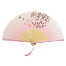 Portable Artistic Bamboos Folding Hand Fan With Fabric And-02