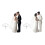 Wedding Cake Top Plastic Bride And Groom Figures-white suit 2
