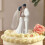 Wedding Cake Top Plastic Bride And Groom Figures-white suit 5