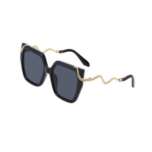 Unisex Square Sunglasses Snake Shape Arm Eyewear for Women-1