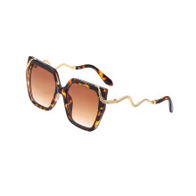 Oversized zonnebril Metalen slangentempels Brillen voor dames-3
