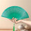 Decorative Hand Fan,Folding Fan Bamboos Hollow-Carbonized color 3