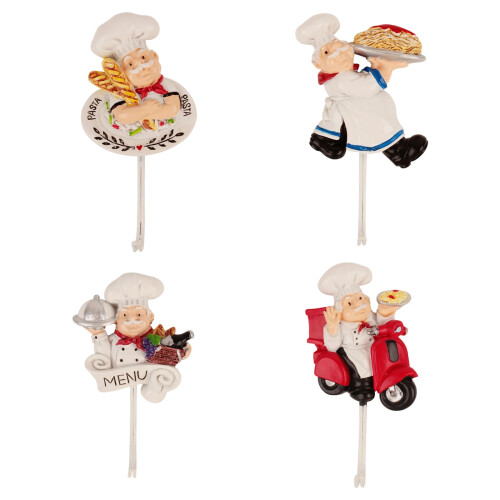 Cartoon Chefs Wall Hooks Strong Adhesive Resin Materials-4 1