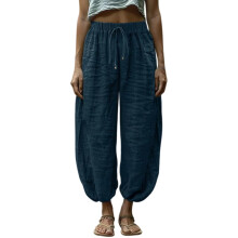 Women's Elastic Waist Lightweight Pants Casual-oceanblue M