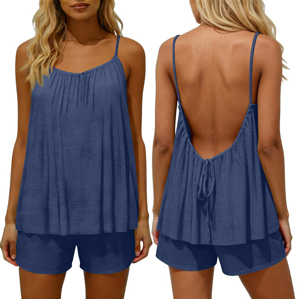 Blue Two Piece Sets For Women Going Out Outfits-Royal M