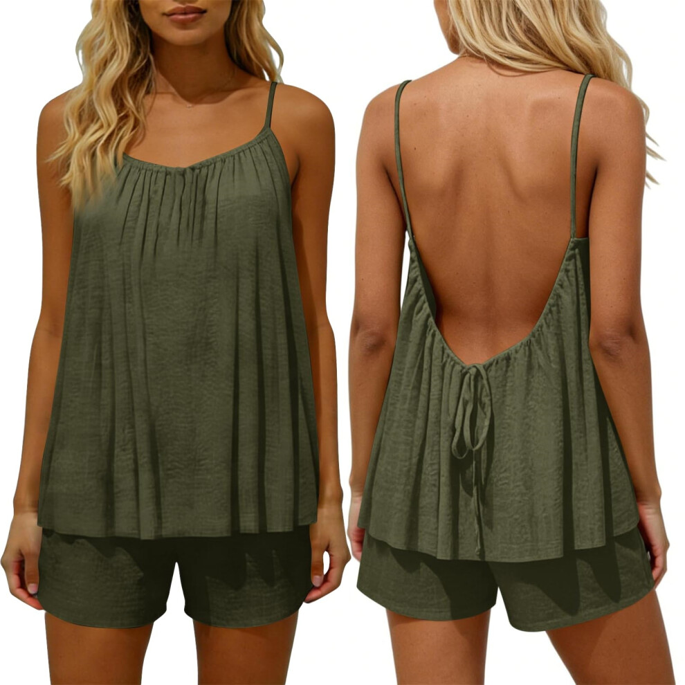 Two Piece Sets for Women Going Out Outfits-olivegreen XL