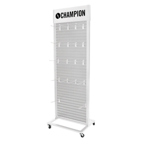 White Metal Stand with Wheels, 600mm
