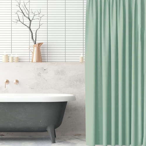 Mint Green Polyester Shower Curtain 180x180cm