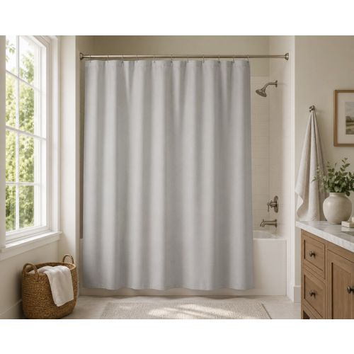 Grey Polyester Shower Curtain 180x180cm
