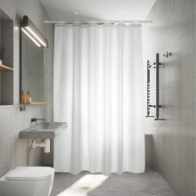 White Polyester Shower Curtain 200 x 200 cm
