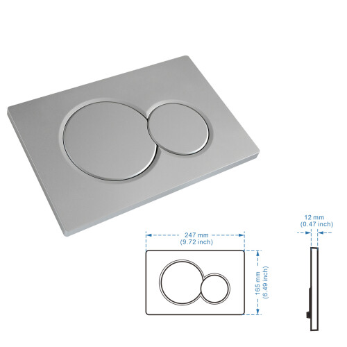 (Silver) For Geberit Sigma 01 Dual Push Button Flush Plate Actuator Wc Concealed Cistern