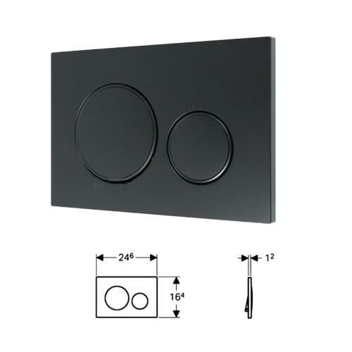 (Black) For Geberit Sigma 20 Dual Push Button Flush Plate Actuator Wc Concealed Cistern