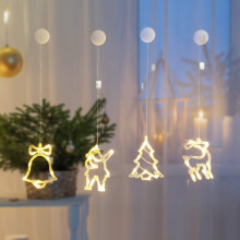Lumini decorative de Crăciun, forme de om de zăpadă și clopoțel cu LED alb cald pentru o atmosferă confortabilă de sărbători