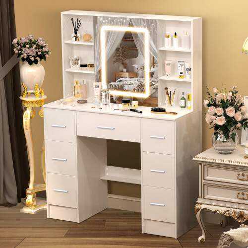 Vanity Makeup Desk with 7 Drawers Dresser Table 1