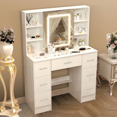 Vanity Makeup Desk with 7 Drawers Dresser Table 2