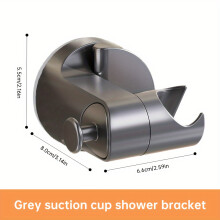 (ZX06-Gray) 1pc Adjustable Shower Head Suction Cup Holder, Musurjoy Bathroom Shower System Handheld Shower Head Holder