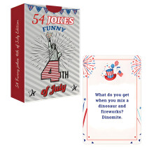 Portable Funny July 4th Comedy Jokes Cards For National-White