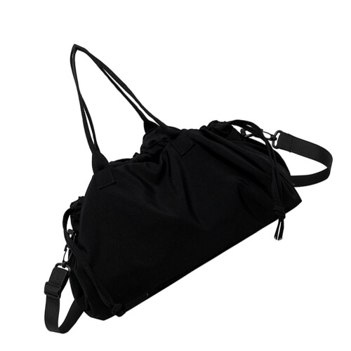Soft Textured Shoulder Bag-Black (30cm