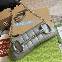 Gucci Grey Leather Tote 764255 38×15×16cm