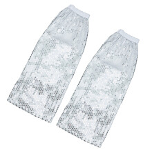Accessoires de soirées de danse rétro noirs et blancs,-Argent