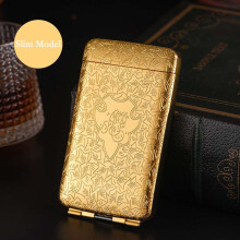 Metall Zigarettenetui mit dreifachem Klappdeckel – Für 20 Slim-Zigaretten Gold