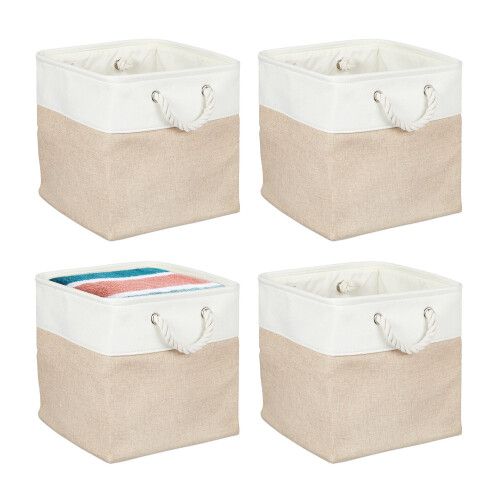 Linen Storage Baskets Set of 4 - Multipurpose Organizers