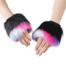 Warm Furry Fuzzy Motif Gloves Breathable Fleece For-Section 9