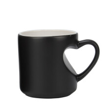 Lustige Kaffeetasse mit Farbwechsel und Henkel,-mattschwarz