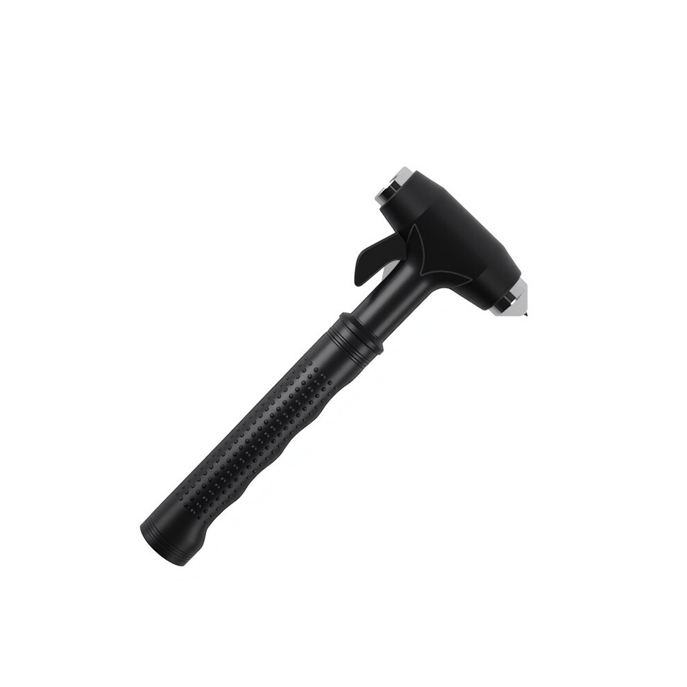 Car Safety Hammer With Tungsten Steel Tip - Emergency Escape Tool Black 7314281353643