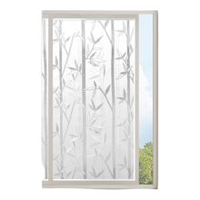 Wiederverwendbare Sichtschutzfolie, geometrisches Dekor, mattiertes Bambusmuster, statisch haftende Fensterfolie, UV-Schutz, abnehmbarer