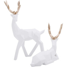 Statuie de cerb din rășină, design unic, manoperă rafinată pentru decorarea biroului de acasă, decor ecologic pentru raft de masă din