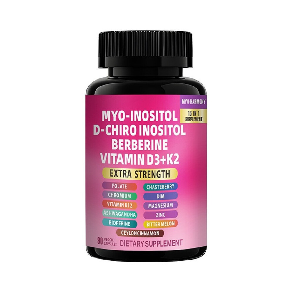 (1 bottle (90 capsules)) Parrox Myo-Inositol Supplement Berberine D-Chiro Inositol Folate Chromium Vit...