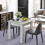 Homcom HOMCOM Square Dining Table, Kitchen Table with Faux Cement Effect 5