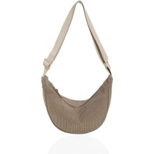 Women's Corduroy Waist Bag - Khaki - Adjustable Shoulder Strap - 35x16x10 cm