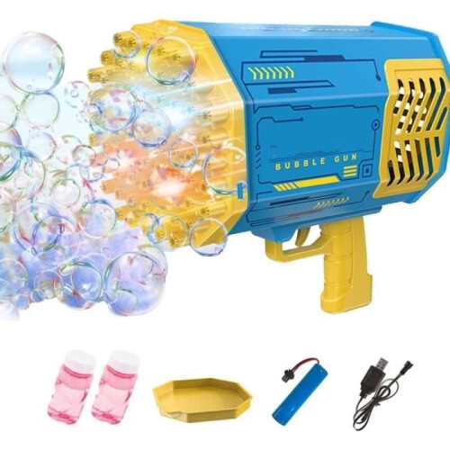 Bubble Machine  LE  Bubble Gun  69 Holes  LED Lighting  Rechargeable