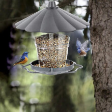 Telescopic Bird Feeder - OMABETA - Panorama Gazebo - Grey - Outdoor