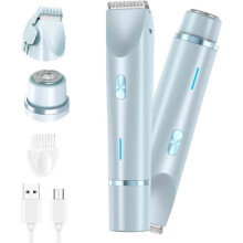 Women's Shaver, Waterproof Women's Electric Shaver, 2in1 Double Head Women's Intimate Trimmer, Women's Bikini Trimmer (Blue)