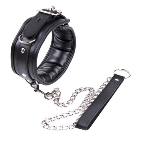 Leather leash - NECKLACE - Black - Adjustable - Multifunctional - Comfortable 1