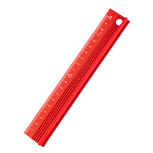 Règle à bords droits en aluminium de haute précision,-Rouge 20cm
